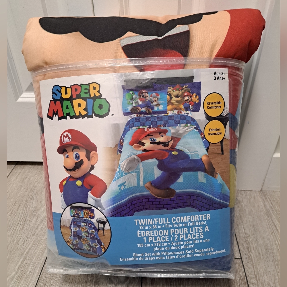 Brand New Reversible Super Mario Twin/Full Comforter